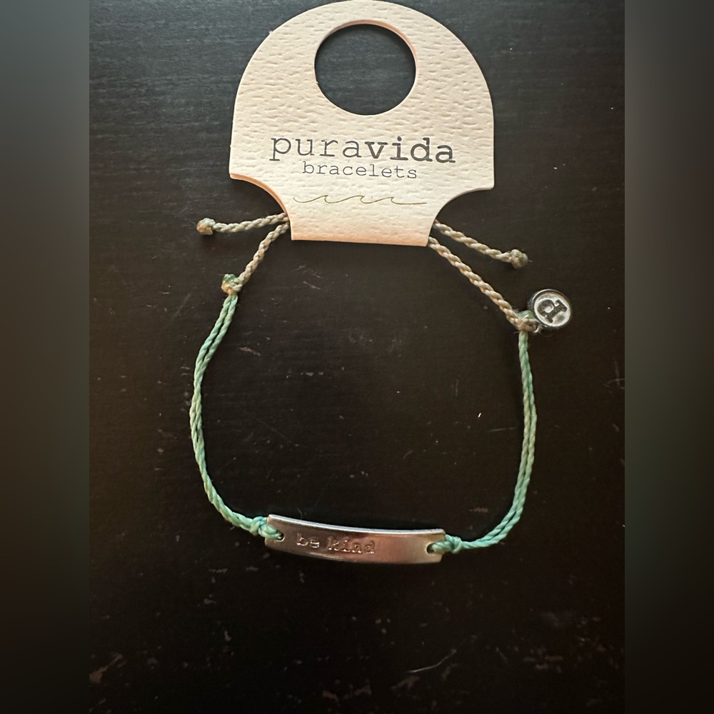 Brand New Puravida bracelet. Be kind grey& aqua